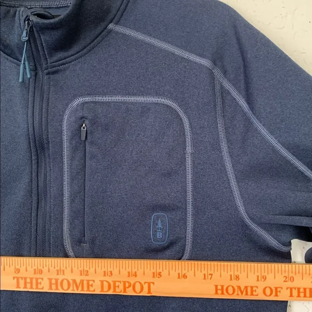Bass Men's Dark Blue Zip-Up Sweater Pullover Size S